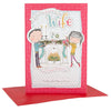 Large Square Wife Cute Glitter Christmas Card