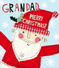 Grandad Cute Santa Big Kisses Christmas Card