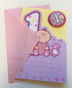 Age 1 Girls Birthday Card with Badge