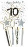 Candles & Stars 70th Birthday Card Hand-Finished Champagne Range