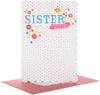 Special Sister Flower Design OutSide Cut Birthday Card