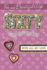 For My Beautiful Wife Sixty Today Hearts Design Birthday Card