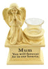 For Mum Angel Cherub Praying Kneeling Resin Figurine With Glass T Lite Holder