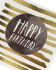 Metallic Gold Stripes Birthday Card