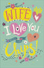 Wife I Love You Glitter Finished Birthday Card