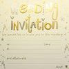 Pack of 10 Luxury Wedding Invitation Card Sheets with Envelopes