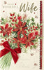 3D Handmade Red Xmas Flowers Wife Large Christmas Card