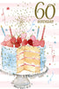 Embossed Gold Foil Finished Cake Design 60th Birthday Card