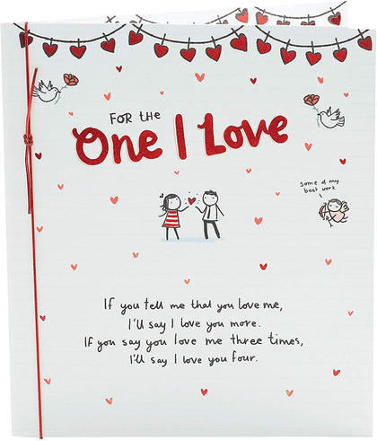 For The One I Love Cute Romantic Valentine's Day Card