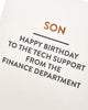 Witty Son Birthday Card