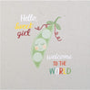 Cute Peapod Design Baby Girl Birth Congratulations Card