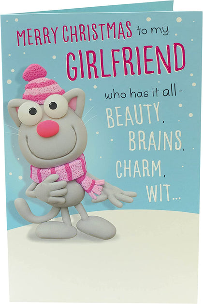 Humorous Christmas Card for Girlfriend