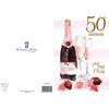 50th Today Champagne Bottle And Glasses Design Birthday Card