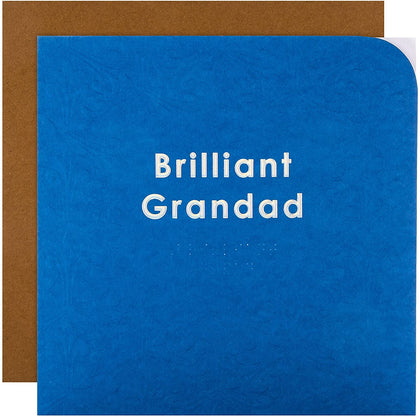 Contemporary Patterned Design Braille Birthday Card for Grandad