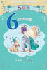 Today You're 6 Little Boy and Bear Design Son Candy Club Birthday Card