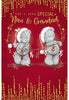 Special Nan And Grandad Bear With Bunting Design Christmas Card