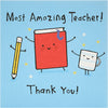 Most Amazing Teacher From Benny Range Thank You Teacher Card