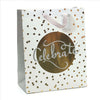 Celebrate White And Gold Polka Dot Large Size Gift Bag