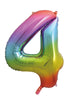 Rainbow Giant Trendies Design 4 Number Balloon