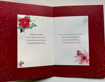 Sister Handmade Lovely Verse Christmas Card