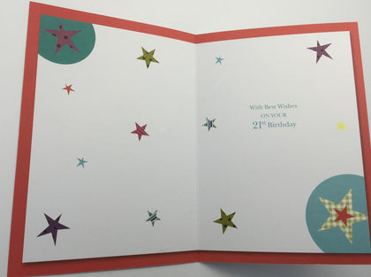 21st Birthday Card Embossed Design