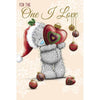 One I Love Me to You Bear Holding Heart Design Christmas Card