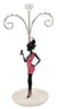 Lady Silhouette With Cocktail Design Metal Jewellery Display Holder