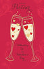 Partner Celebrating Champagne Glass Design Valentine's Day Card