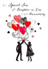 Special Son And Daughter In Law Couple With Heart Balloons Anniversary Card