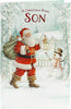 Santa Outdoor Scenic Son Christmas Card