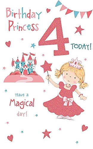 4th Today Princess Have A Magical Day Girl Birthday Card