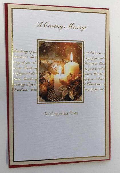 A Caring Message Candles Design Christmas Card