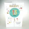 Grandson Birthday Card with Personalised Age Stickers 13th or 16th