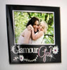 Black Glass Glamour Girl Photo Picture Frame 6" x 4"