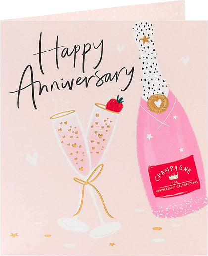 Champagne Design Anniversary Card for Couple