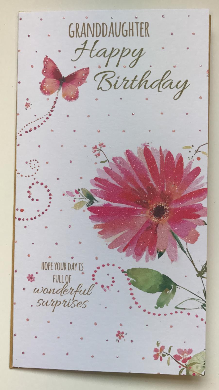 Granddaughter It is Your Happy Birthday Flower Slim Card – Collect Cards