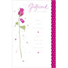 Girlfriend Pink Rose Design Birthday Card