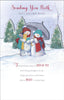 To Both of You Snowmen Couple In Festive Snow Scene Christmas Card