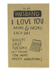 Husband Birthday Card Funny Card