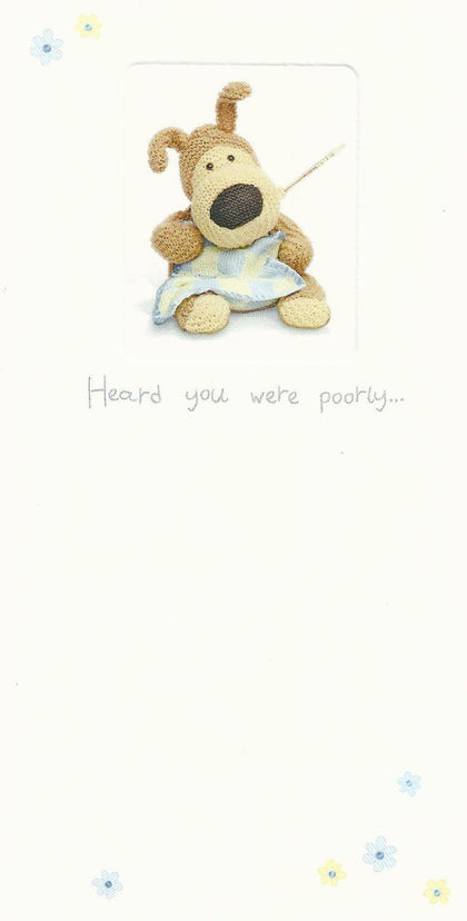 Boofle Greeting Card Heard You Were Poorly