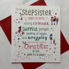 For Stepsister Wonderful Colourful Shopping Homour Christmas Card