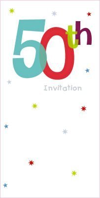 50th Birthday Party Invitations by Carlton Cards (Pack of 8 White Invites)