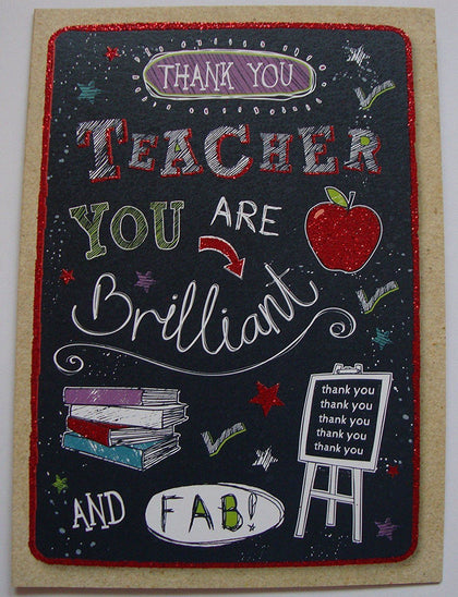 Teacher You Are Brilliant And Fab Thank You Card