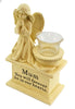 For Mum Angel Cherub Praying Kneeling Resin Figurine With Glass T Lite Holder