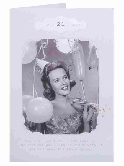 Fabulous Happy Lady 21st Happy Birthday Humour Card