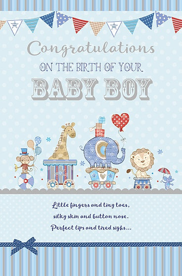 Birth of Boy Congratulation New Born Baby Card