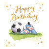 Foil Finished Football Design Open Male Birthday Card