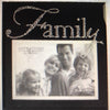 Black Glass Picture Photo Frame 6" x 4" With Sliver Crystal Lettering