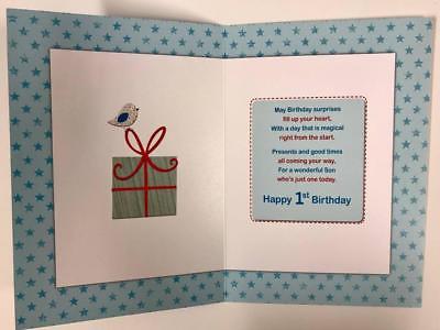 To A Special Son Glitter Finished Blue 1st Birthday Card