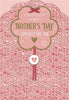 Open Mother's Day Card Pink 3D Flower and Bow